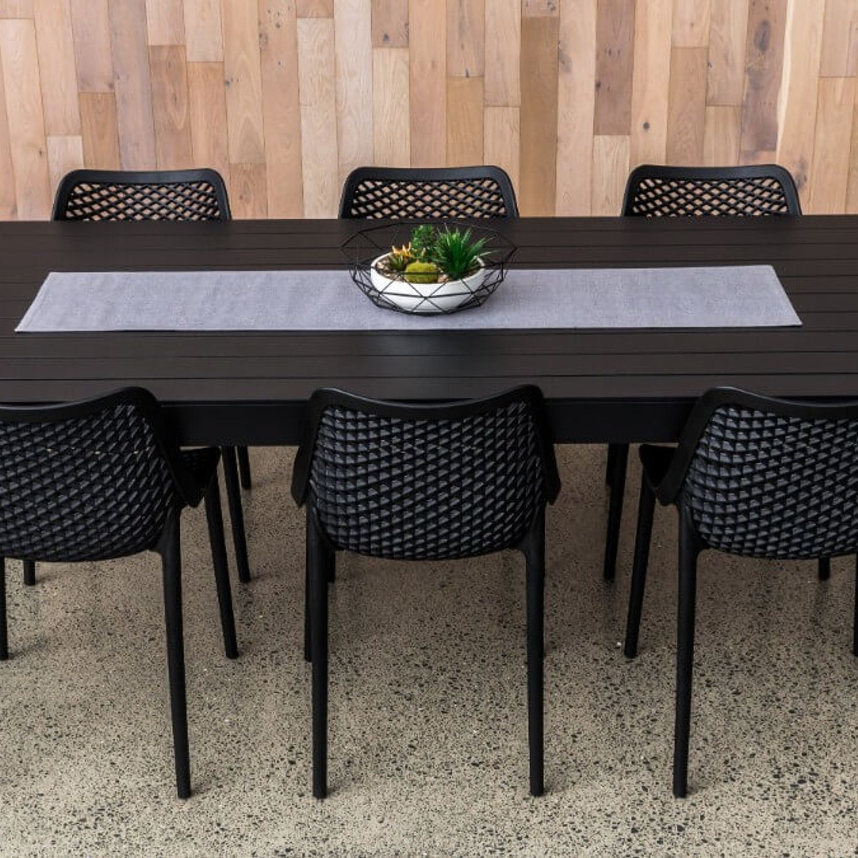 Whangamata Dining Table in Matte Black gallery detail image