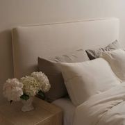 Harlow Slip Cover Headboard - Ivory - Queen gallery detail image