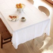 100% French Flax linen Tablecloth- White gallery detail image