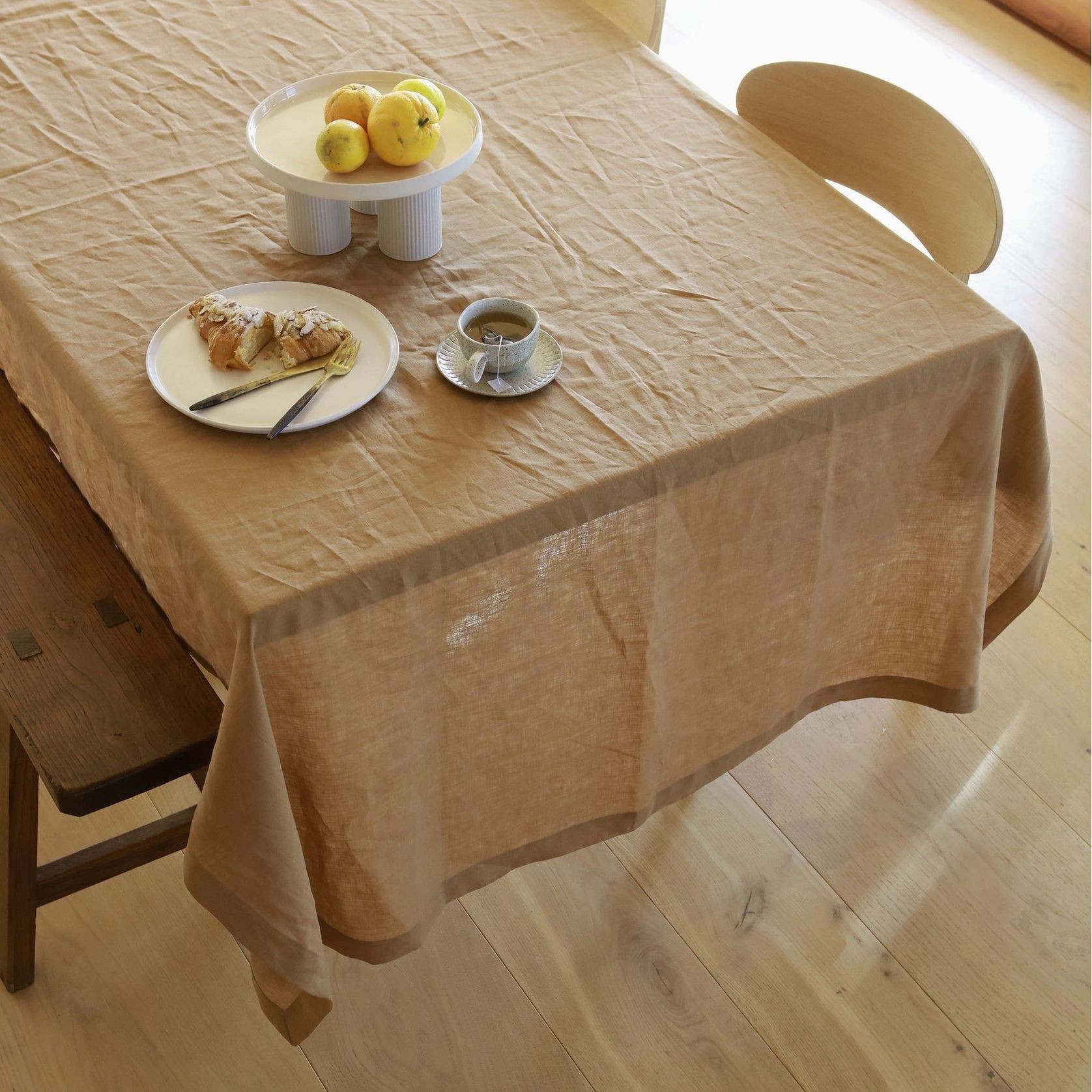 100% French Flax linen Table Cloth- Ginger gallery detail image