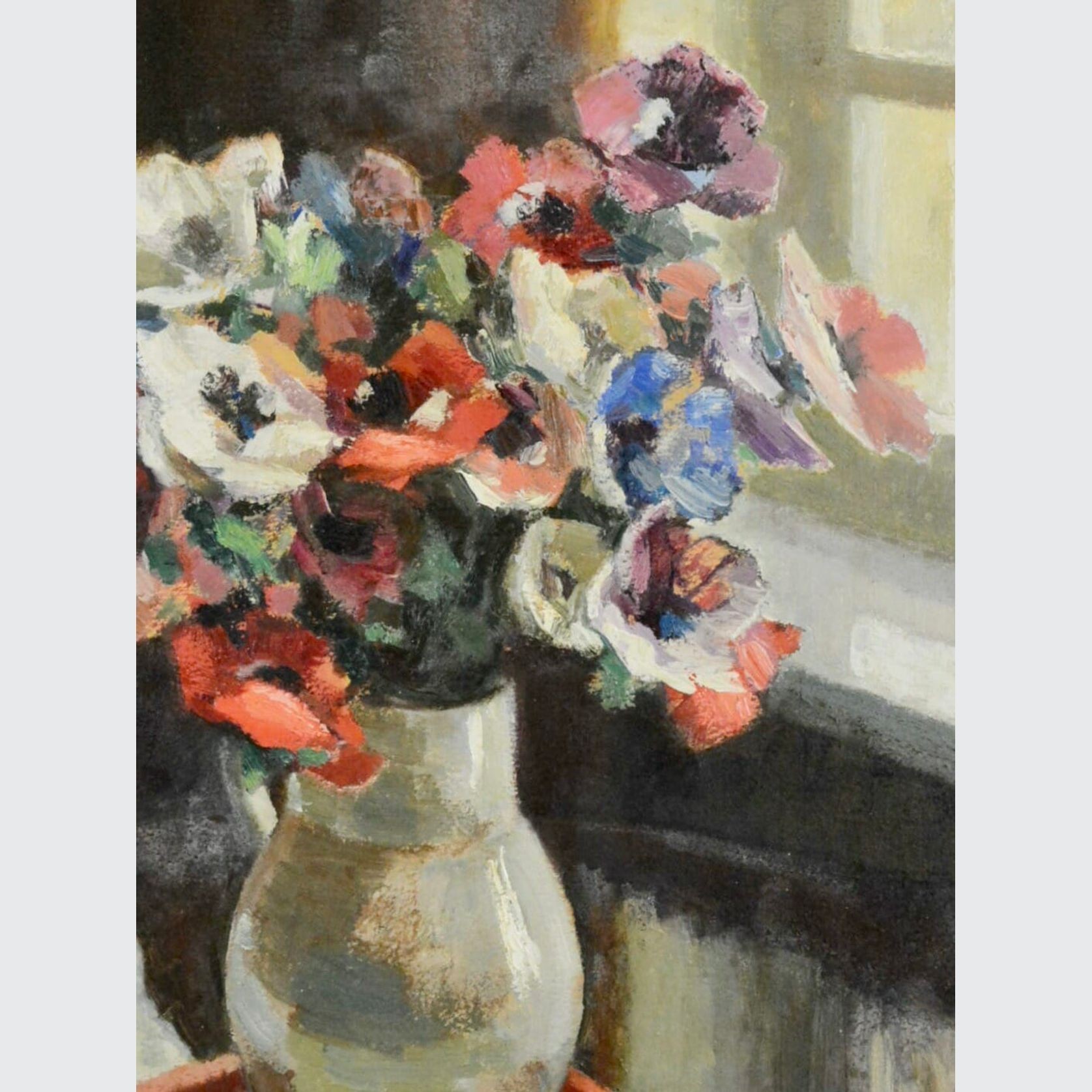 Oil on Canvas "Vase of Flowers" by George Bierand, 1928 gallery detail image