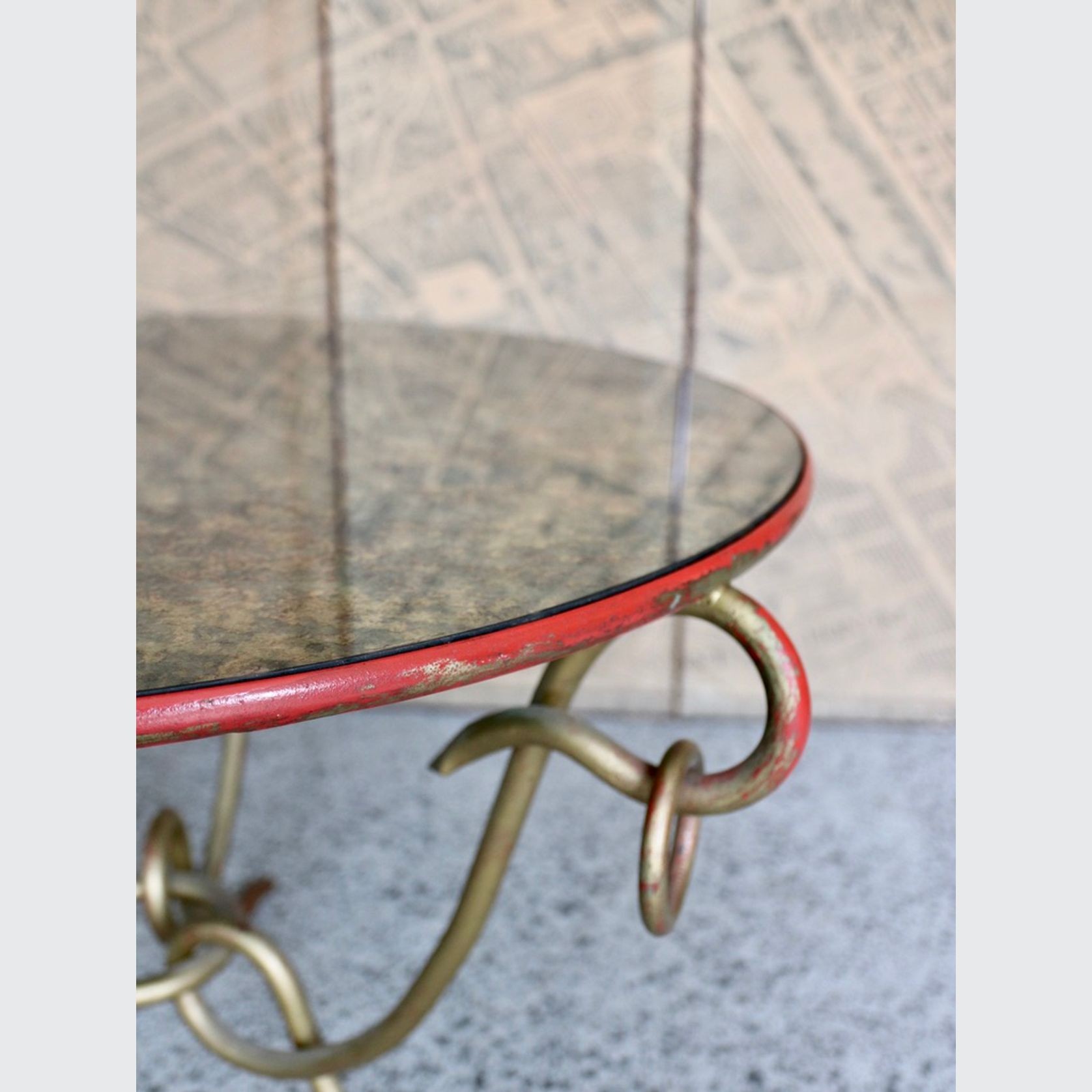 Wrought Iron Coffee Table By Rene Drouet C.1940 gallery detail image