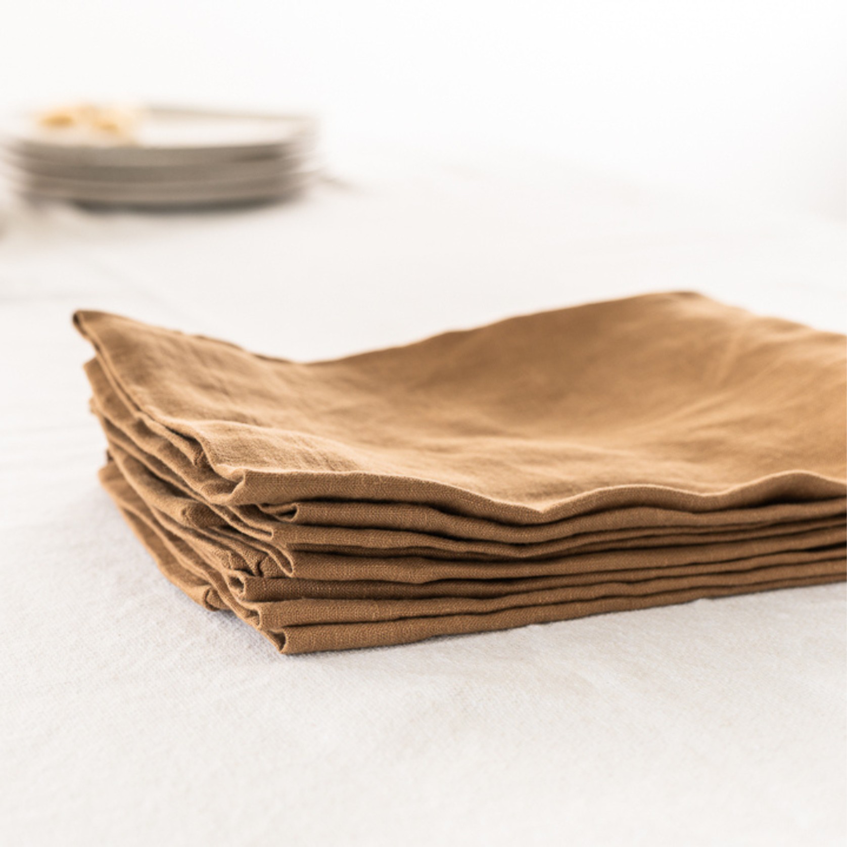 100% French Flax Linen Napkin- Set of 4 Ginger gallery detail image