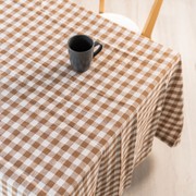 100% French Flax Linen Tablecloth- Ginger Gingham gallery detail image