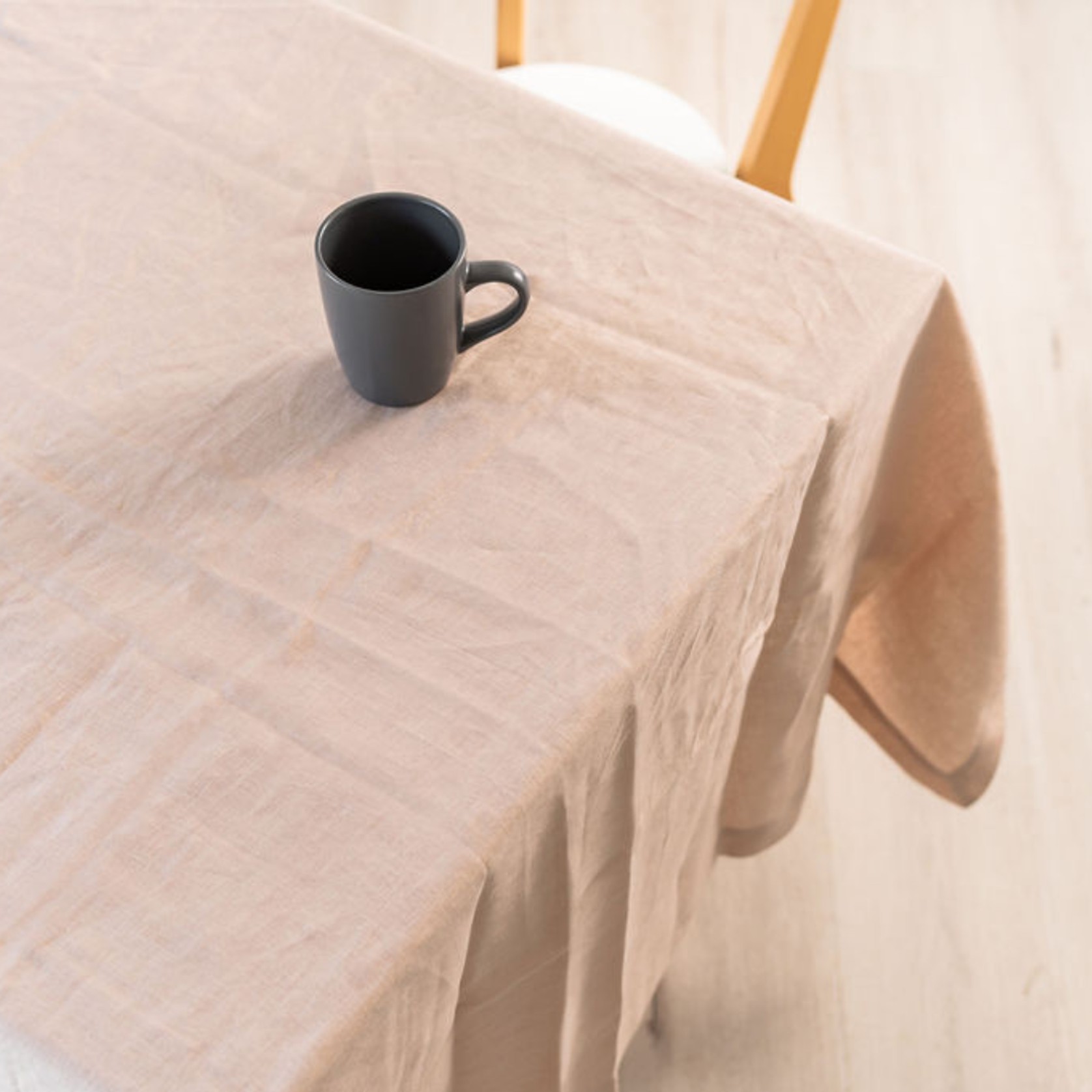 100% French Linen Tablecloth- Latte gallery detail image
