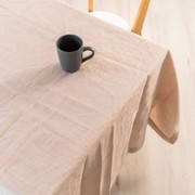 100% French Linen Tablecloth- Latte gallery detail image