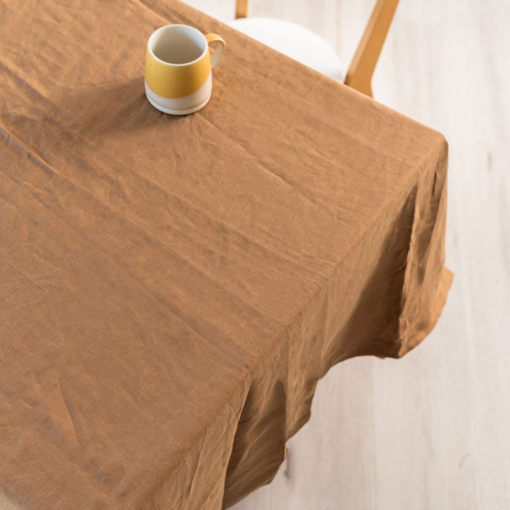 100% French Flax linen Table Cloth- Ginger gallery detail image