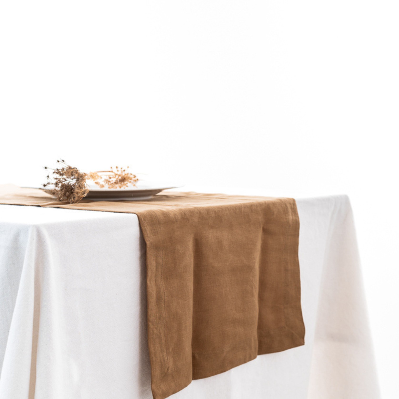 100% French Flax Linen Table Runner-Ginger gallery detail image