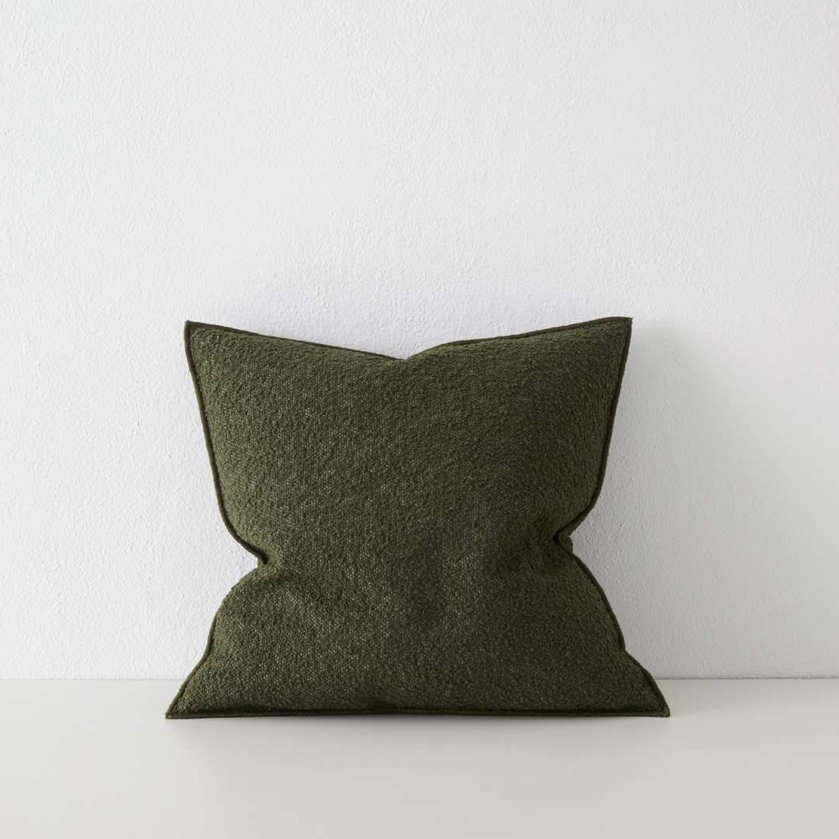 Weave Home Alberto Boucle Cushion - Olive | 50 x 50cm gallery detail image