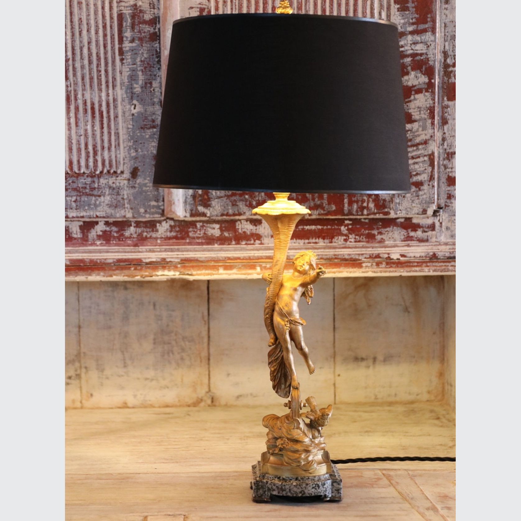 Gilded Bronze Table Lamp | Signed Aig Moreau gallery detail image