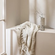 Baya Millhouse Throw - Almond | 100% Linen gallery detail image