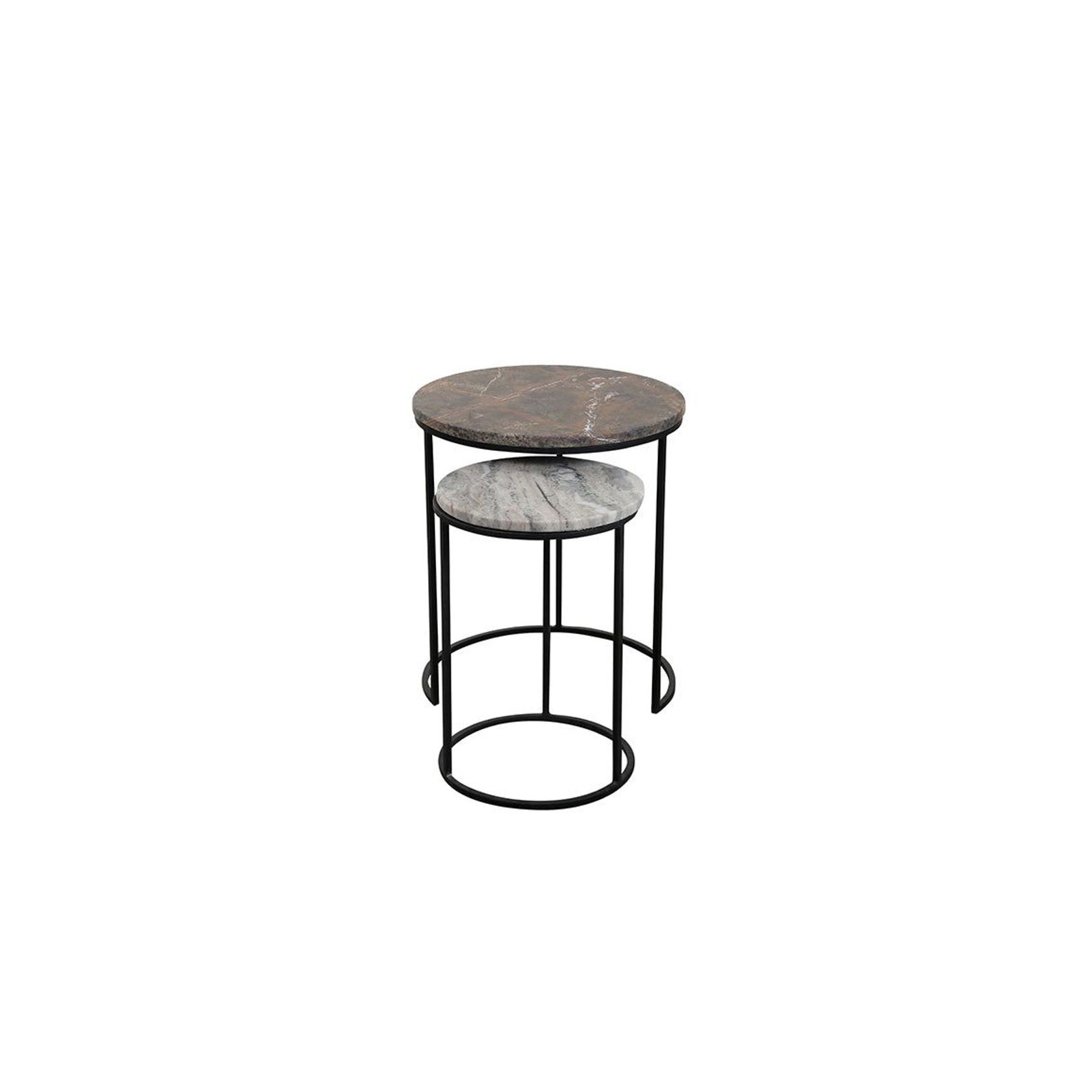 Classic Nested Side Tables (Green Forest & Fantasy Brown Marble) gallery detail image
