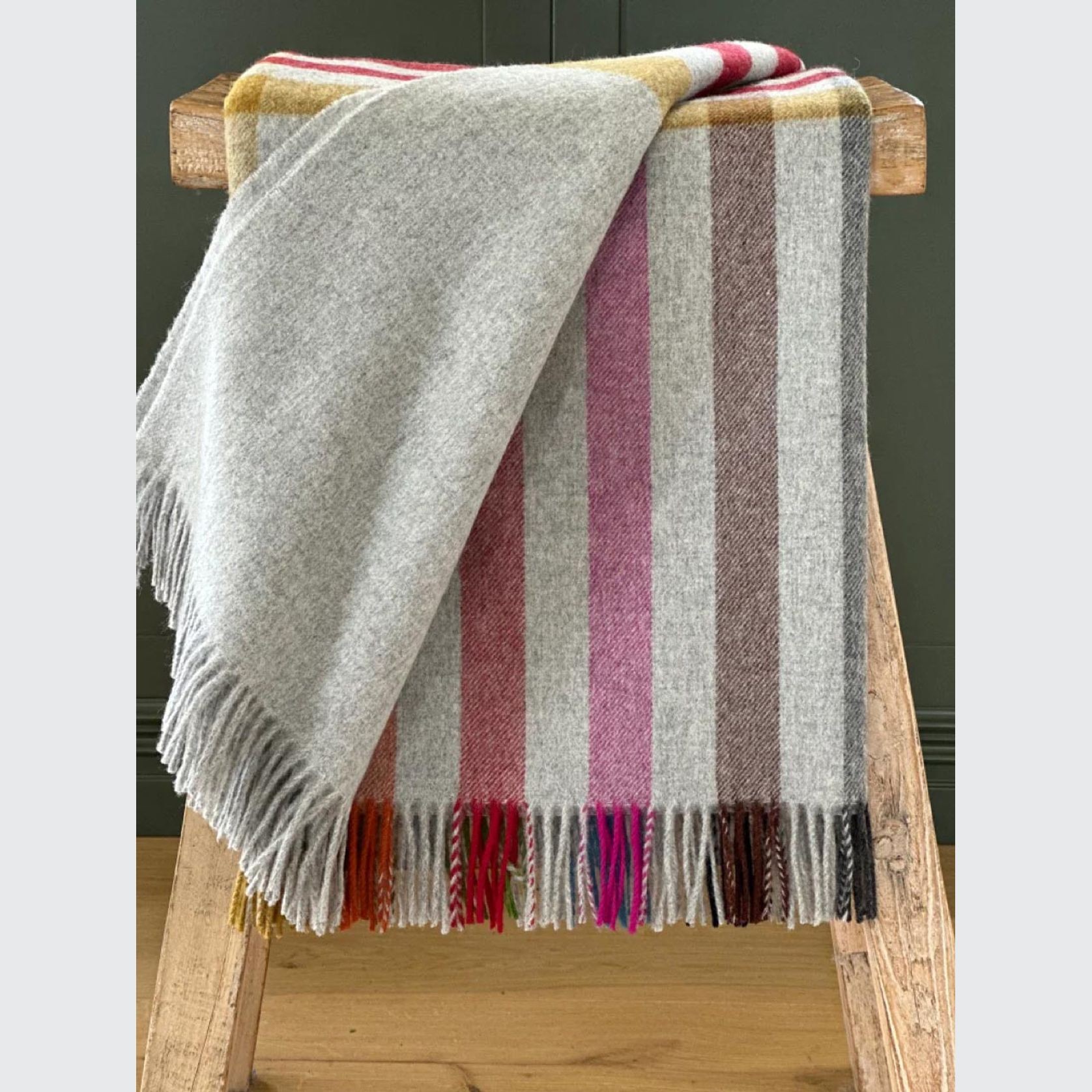 NZ Merino Throw Blanket - Henley Grey | 100% Pure Wool gallery detail image
