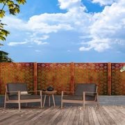 Fence Panel & Privacy Screen  - Boho Floral I - In Corten Steel & Aluminium gallery detail image