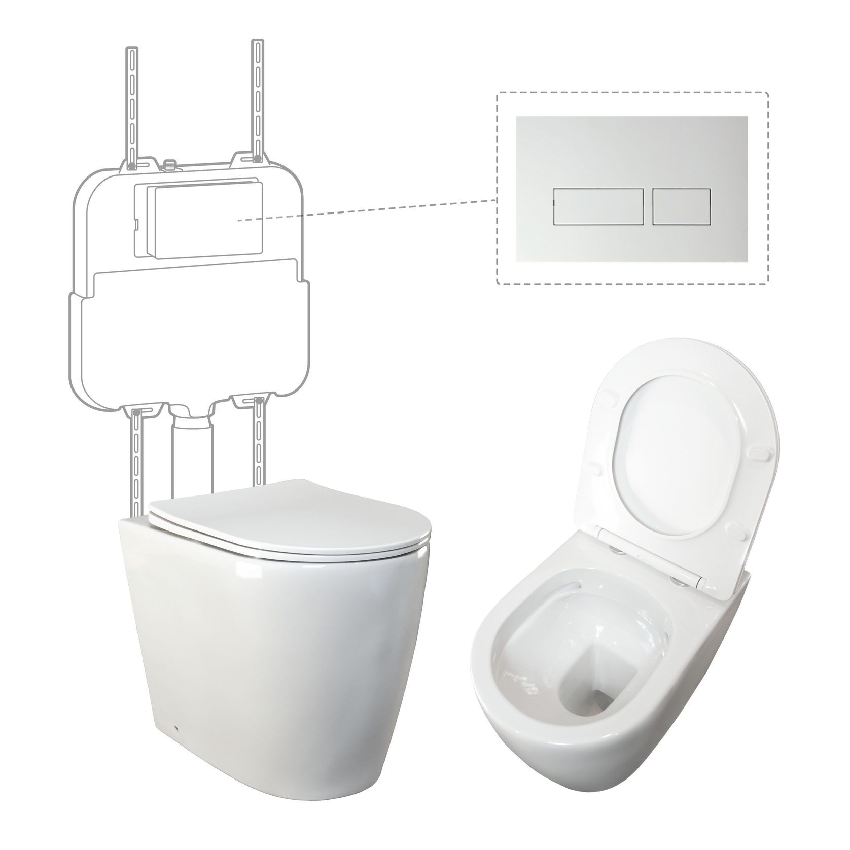 Niche Floor Standing Kit: Square - Matte White gallery detail image