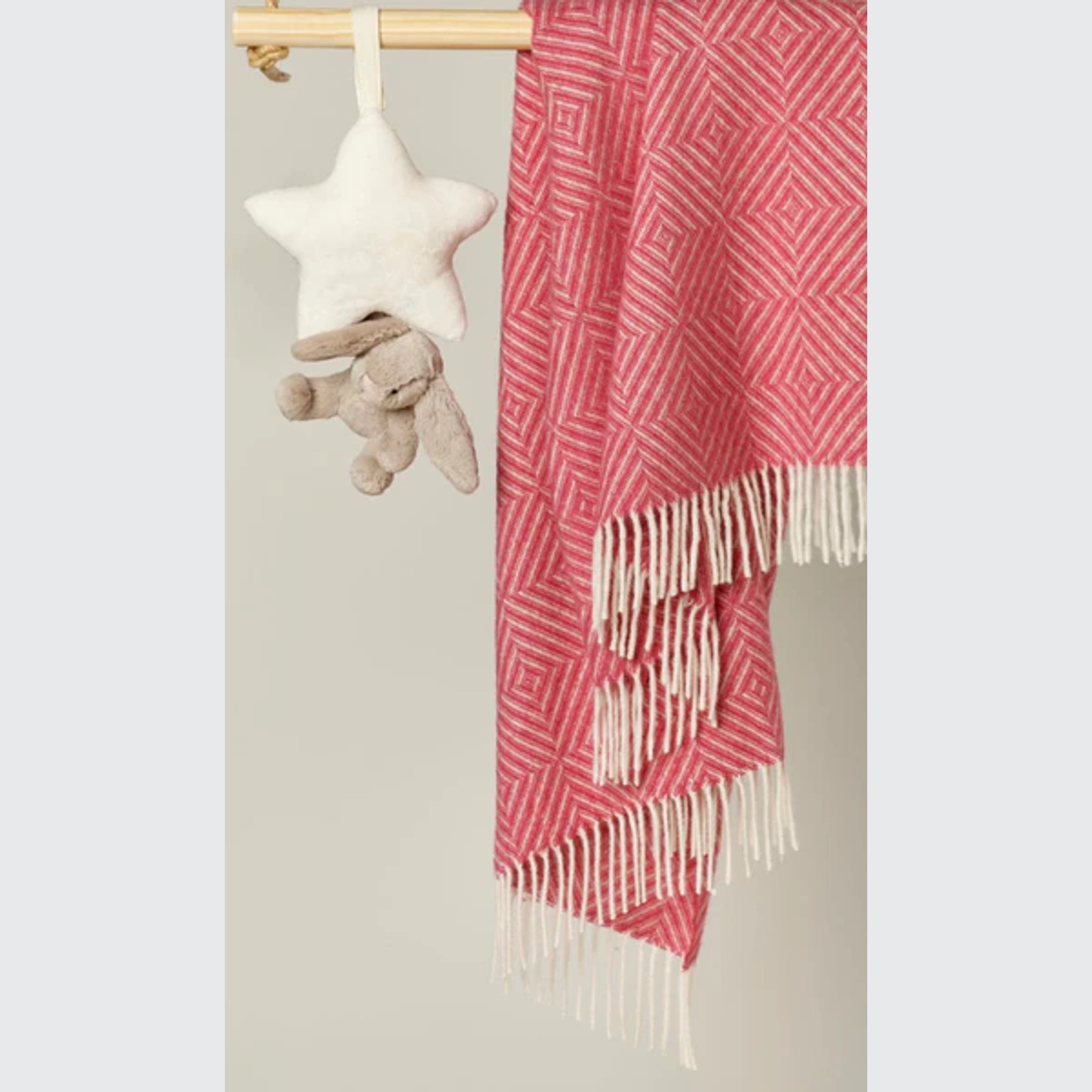 Merino Baby Blanket -  Pink Diamond | 100% Pure NZ Lambswool gallery detail image