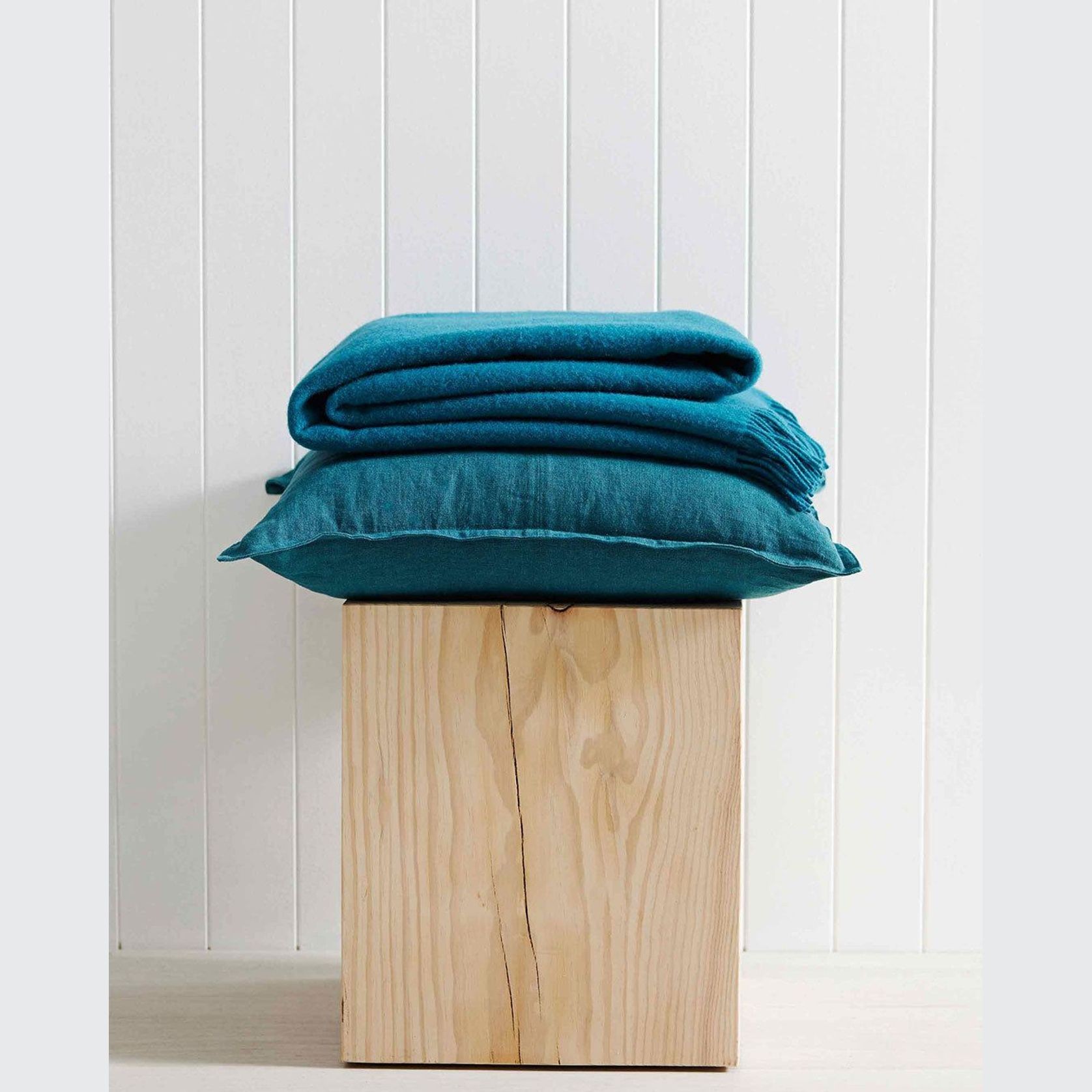 Weave Home Nevis Throw - Turquoise | NZ Lambswool gallery detail image