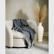 Baya Lana Throw Blanket - Navy | 100% NZ Wool gallery detail image