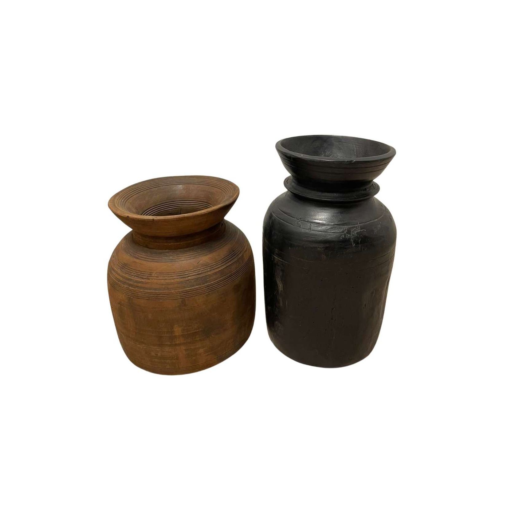 Original Wooden Water Pot - Light and Black gallery detail image