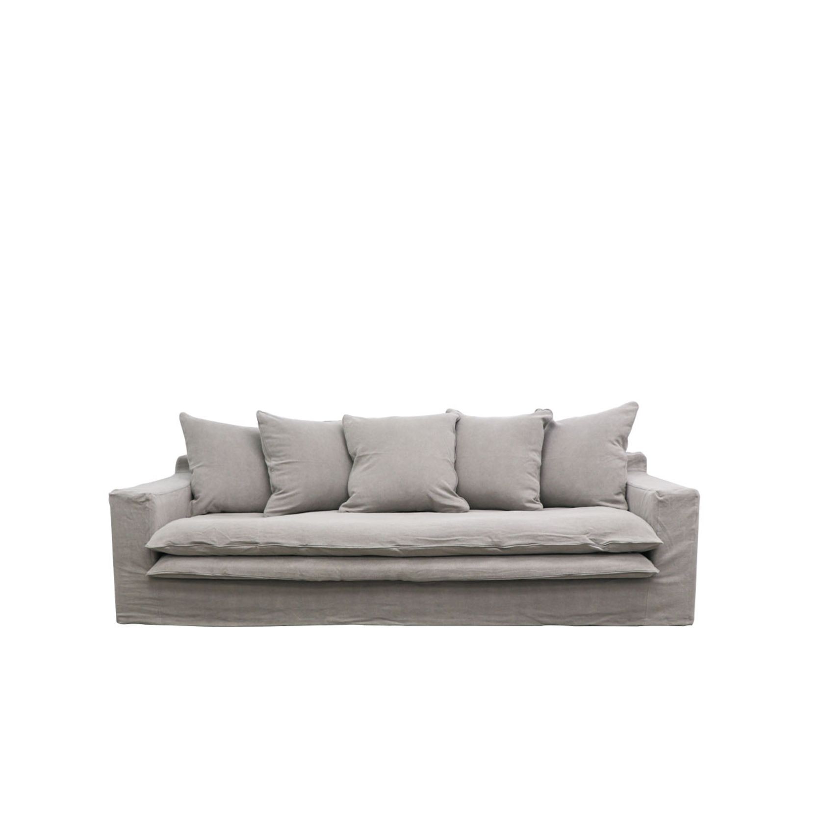 Keely Slipcover Sofa 3 Seater - Cement gallery detail image