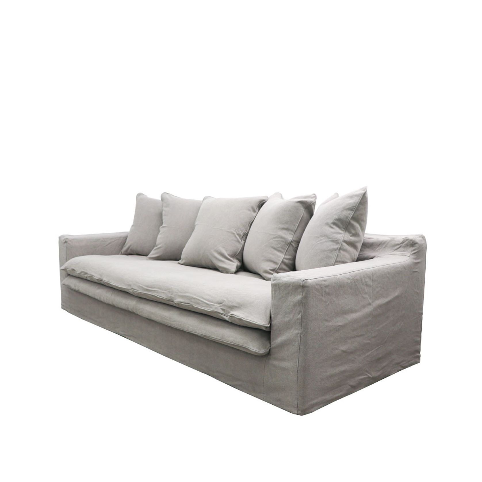 Keely Slipcover Sofa 3 Seater - Cement gallery detail image