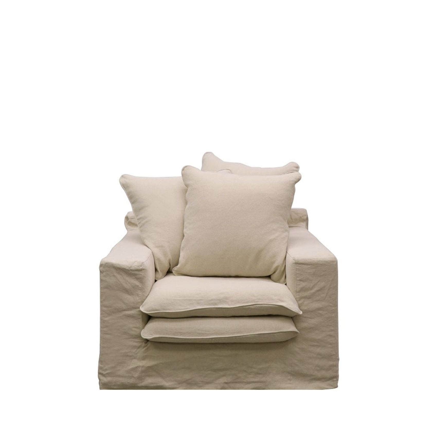 Keely Slipcover Armchair - Oatmeal gallery detail image