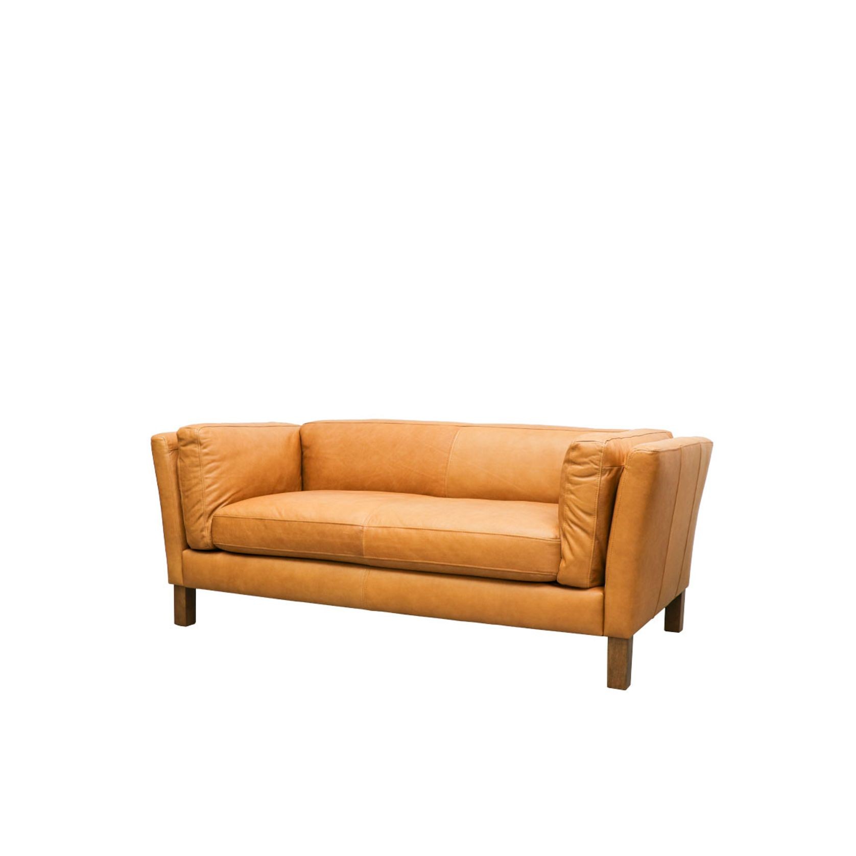 Modena Italian Leather 3 Seater Sofa - Chestnut gallery detail image