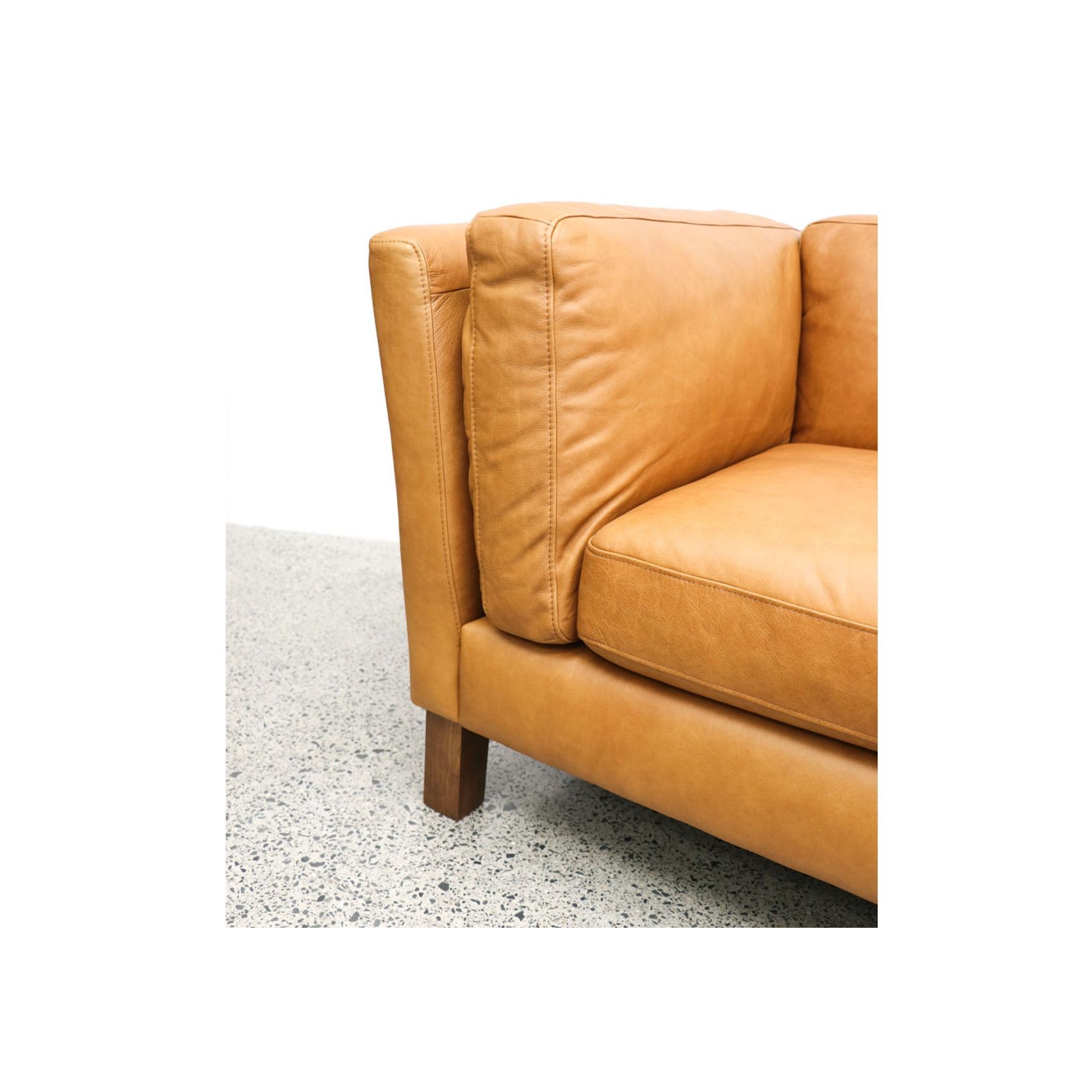 Modena Italian Leather 2 Seater Sofa - Chestnut gallery detail image
