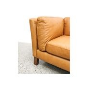 Modena Italian Leather 2 Seater Sofa - Chestnut gallery detail image
