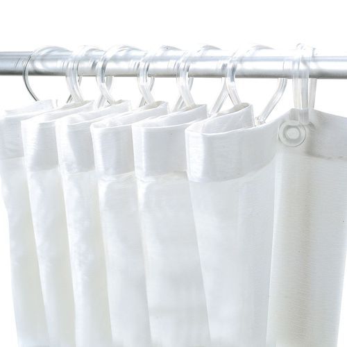 White PVC Shower Curtain - 1200 x 1800