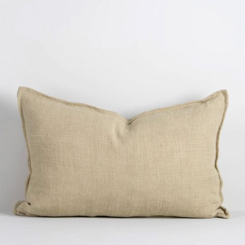 Baya Arcadia Handwoven Linen Cushion - Putty