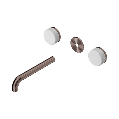 Serenity Wall Basin 185mm Spout + Carrara Handle Brushed Bronze